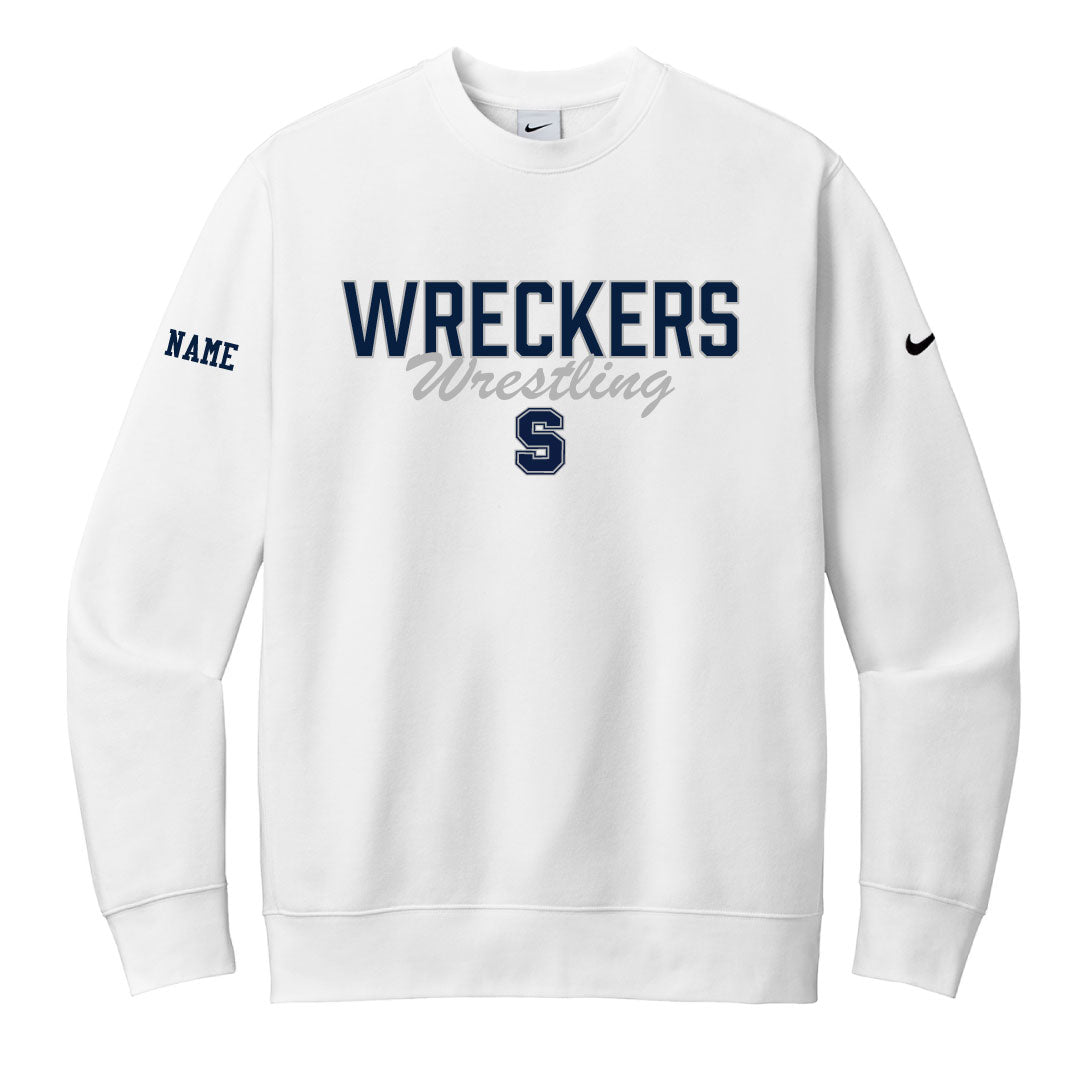 Staples Wrestling Nike Crewneck Sweatshirt Logowear Staples Wrestling White Adult S