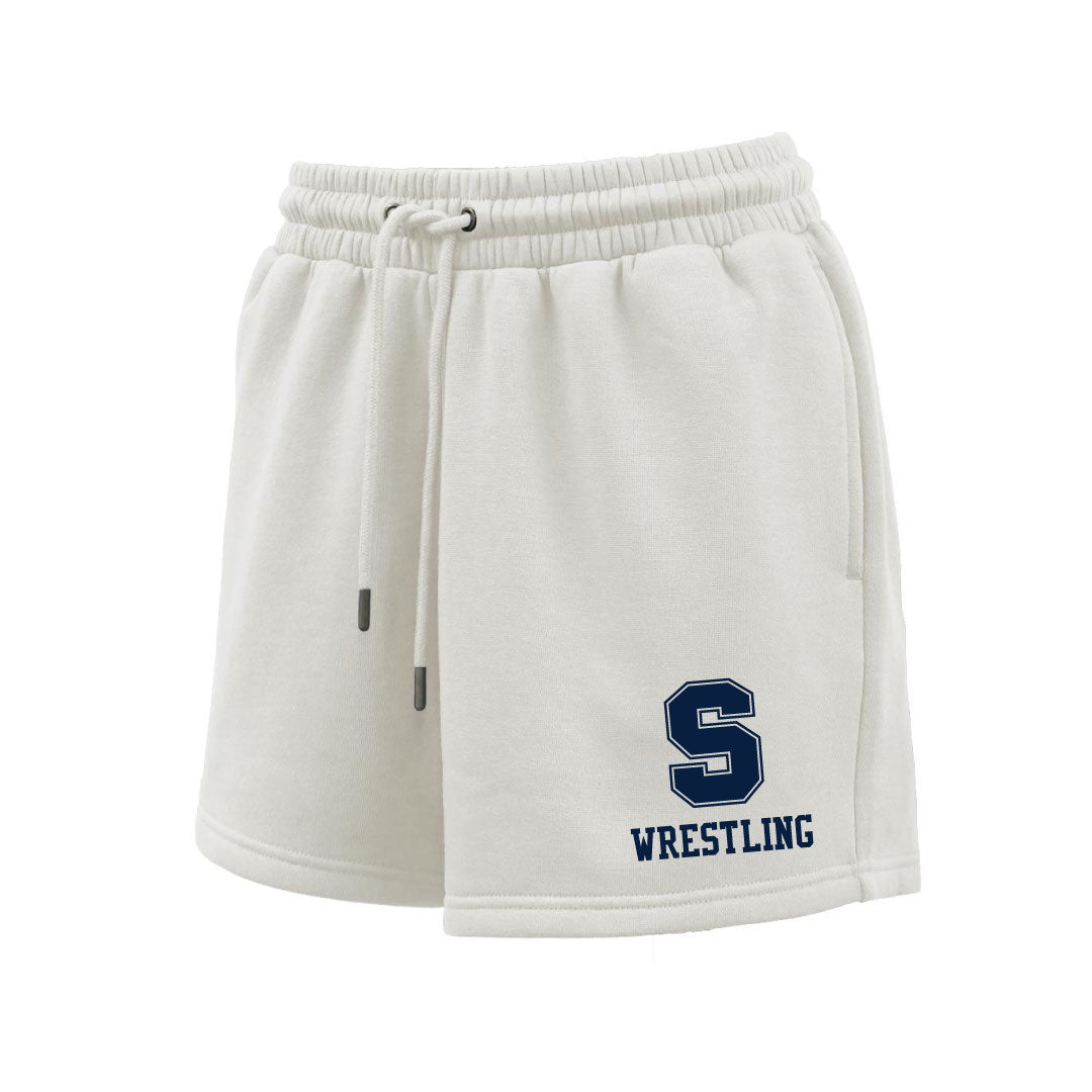 Staples Wrestling Ladies Fleece Short Logowear Staples Wrestling Cream Ladies XS