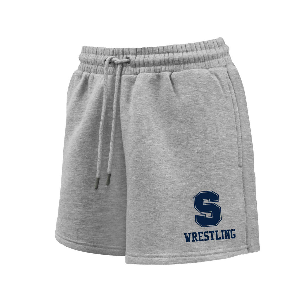 Staples Wrestling Ladies Fleece Short Logowear Staples Wrestling Grey Heather Ladies XS