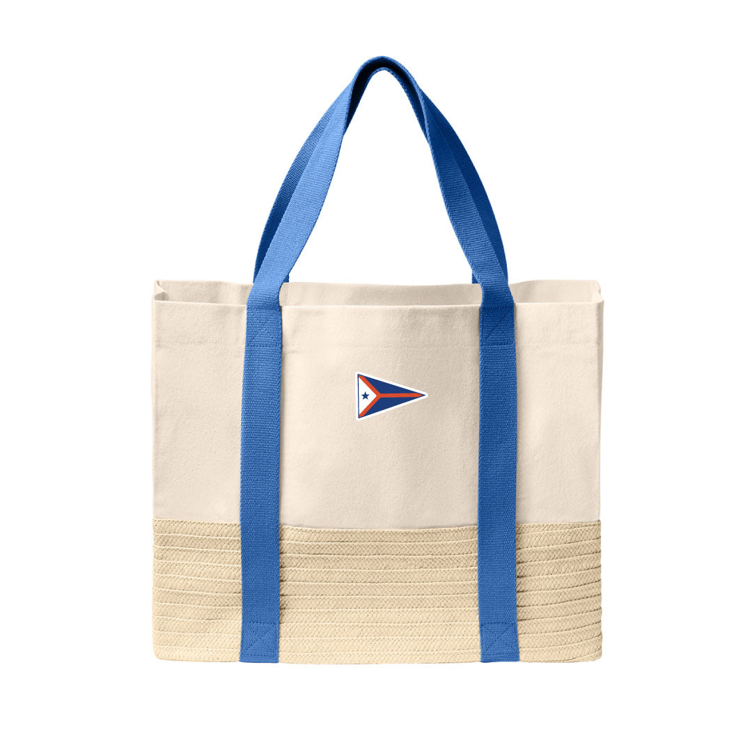 PYC Straw Market Tote Logowear Pequot Yacht Club Ultramarine