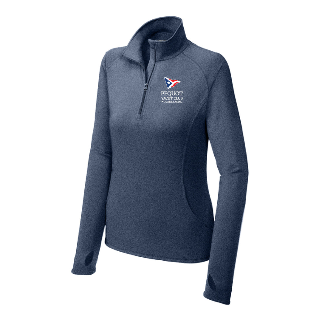 Pequot Women's Sailing Midweight Stretch 1/4-Zip Pullover Logowear Pequot Women's Sailing Navy Heather Ladies XS