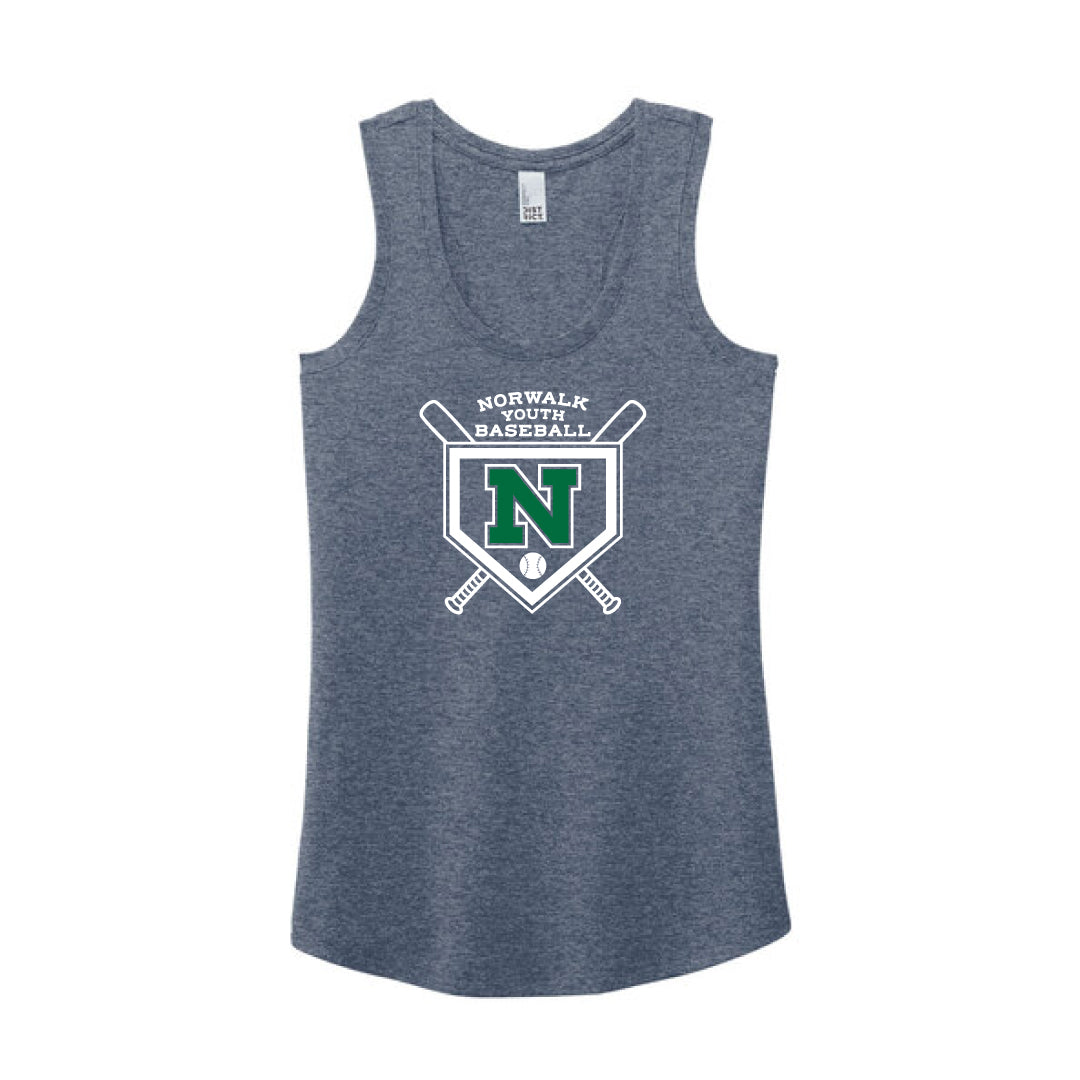 NYB Ladies Tri Blend Racerback Tank Logowear Norwalk Youth Baseball Navy Frost Ladies XS