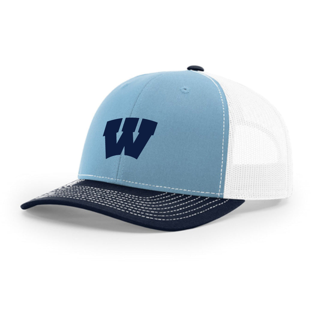 Westport Basketball Trucker Hat Logowear Westport Basketball Columbia/White/Navy