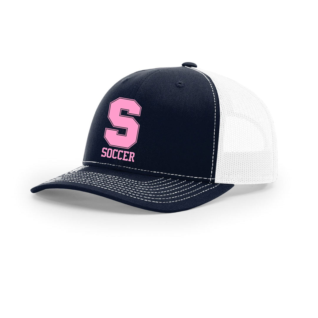 Staples Girls Soccer Fans Trucker Hat Logowear Staples Girls Soccer Fanwear Navy/White Pink Logo