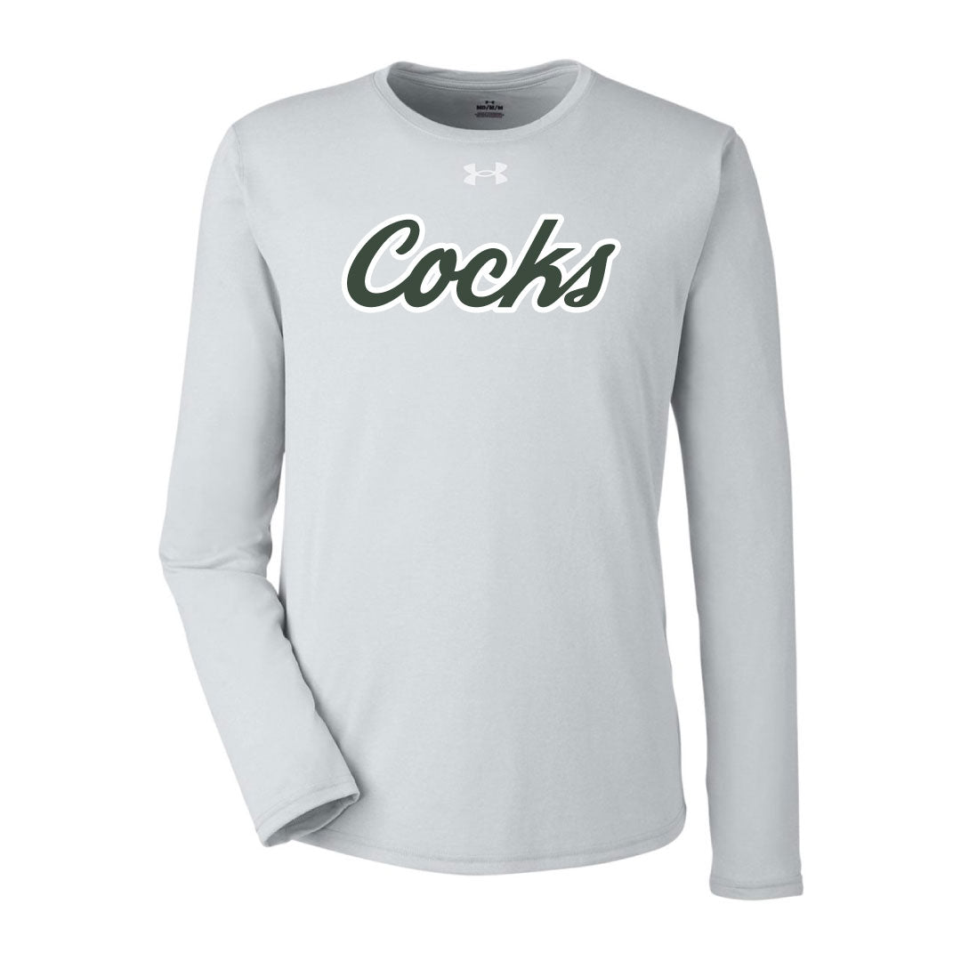 USC Rugby Grey UA Team Tech Long Sleeve Logowear University of So. Carolina Rugby Green w White Outline Mens S