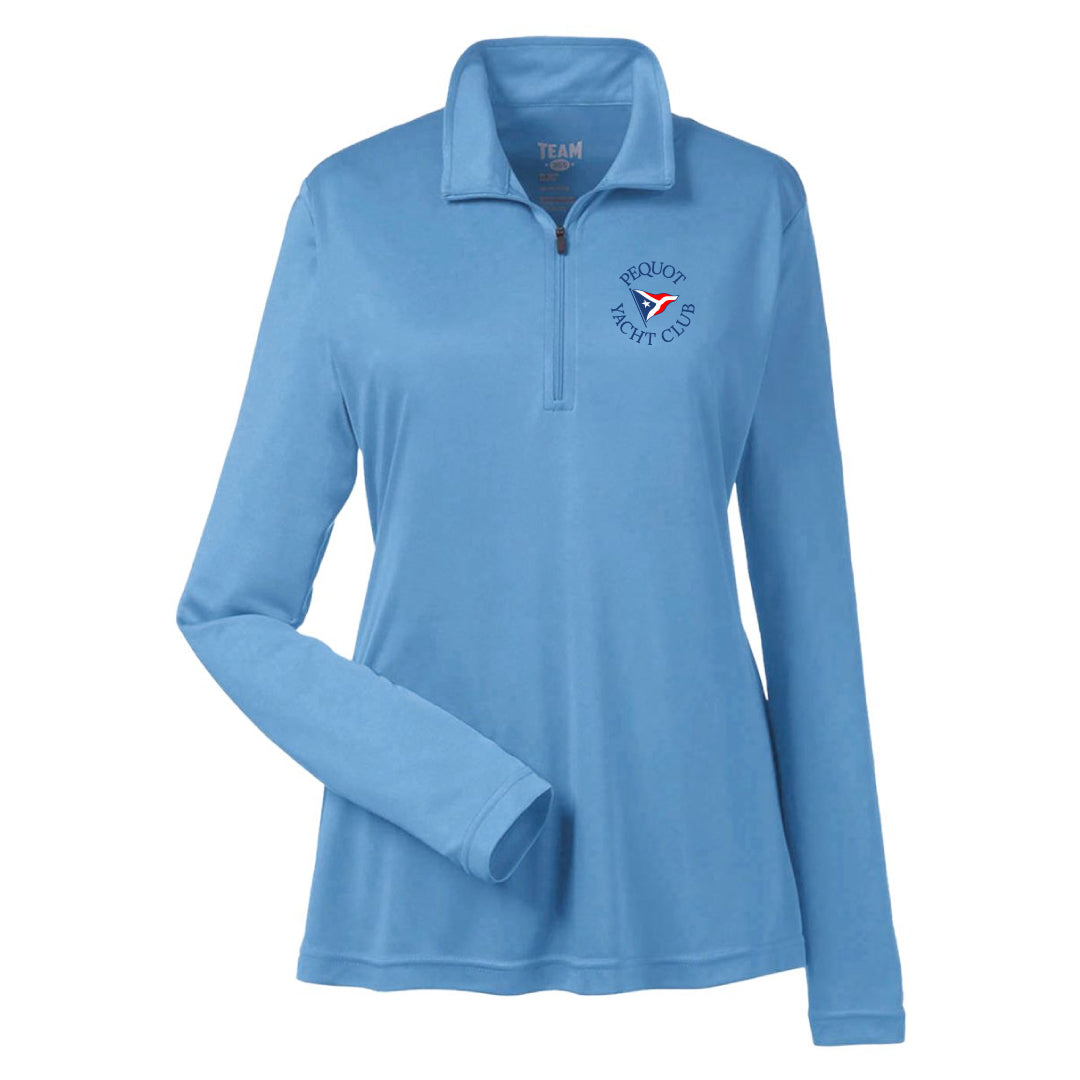 Pequot Women's Sailing UPF 40 Performance 1/4 Zip Logowear Pequot Women's Sailing Light Blue Ladies XS