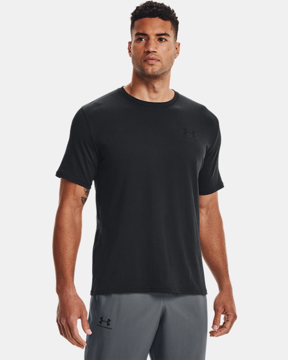 Under Armour Mens Sportstyle Left Chest Short Sleeve Shirt 2 Apparel Under Armour Black/Black-001 Small 