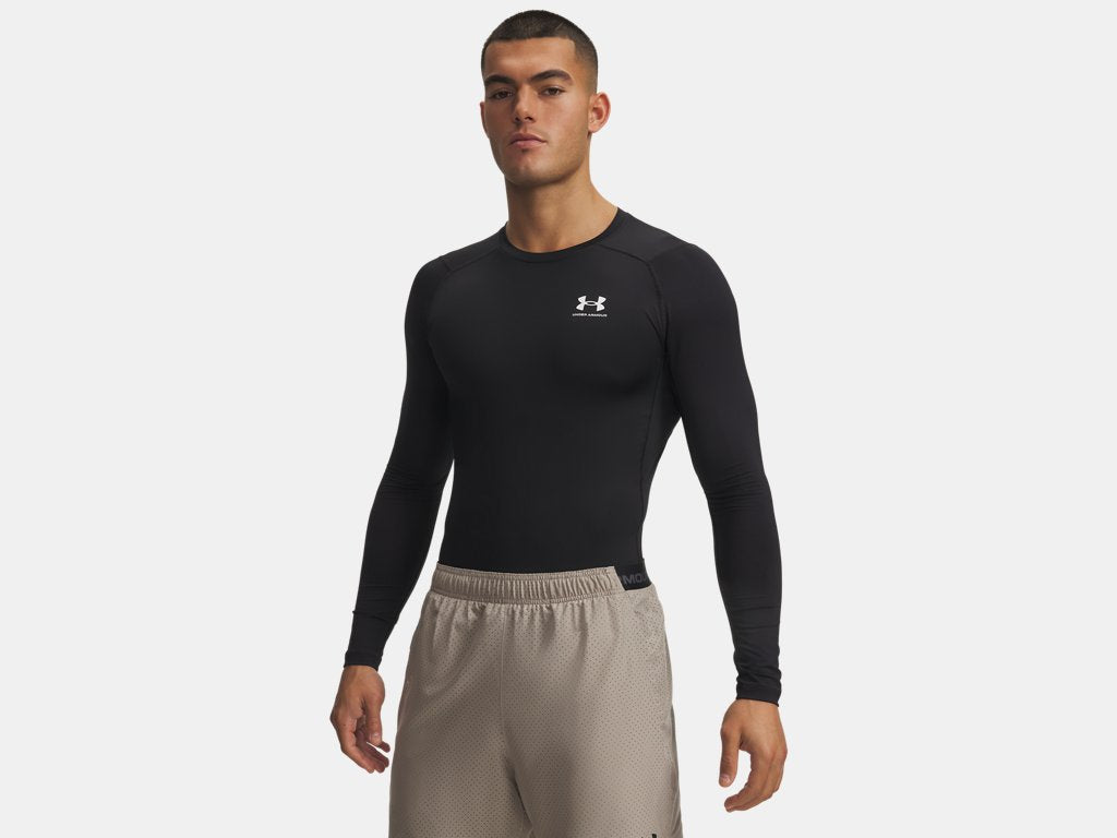 Under Armour Men's Heatgear Armour Long Sleeve Apparel Under Armour Black/White-002 Small