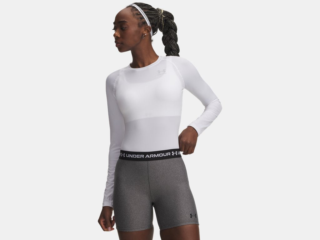 Under Armour Women's Heatgear Armour Compression Long Sleeve Apparel Under Armour White/Halo Gray-101 XSmall