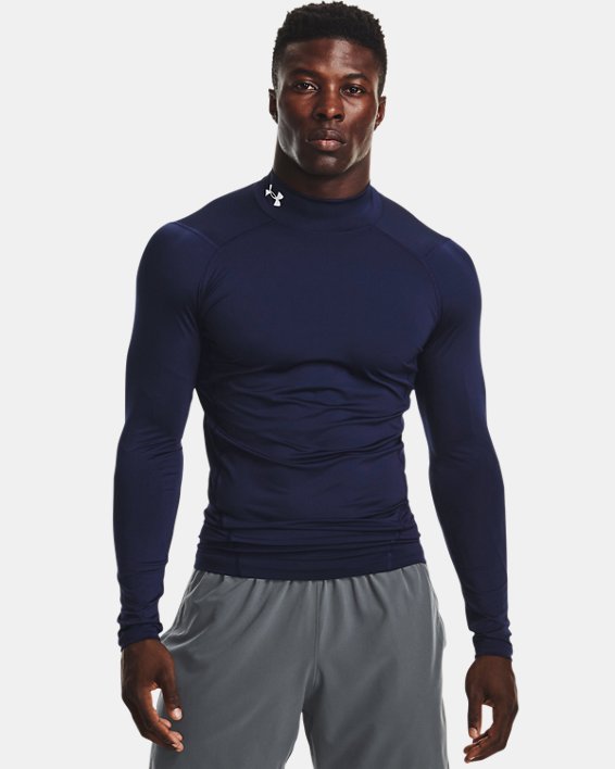 Under Armour Mens Heatgear® Mock Long Sleeve 1 Apparel Under Armour Midnight Navy/White-410 Small 