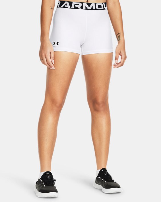 Under Armour Womens Heatgear® Shorty Compression Shorts Apparel Under Armour White/Black-100 XSmall 