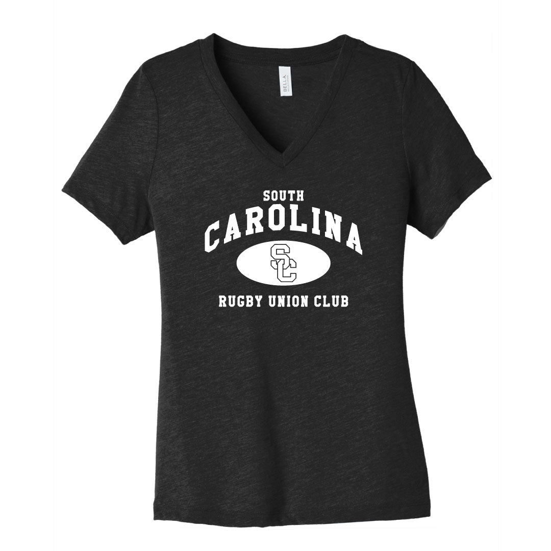 USC Rugby Women’s Relaxed Heather V-Neck Tee Logowear University of So. Carolina Rugby Ladies S