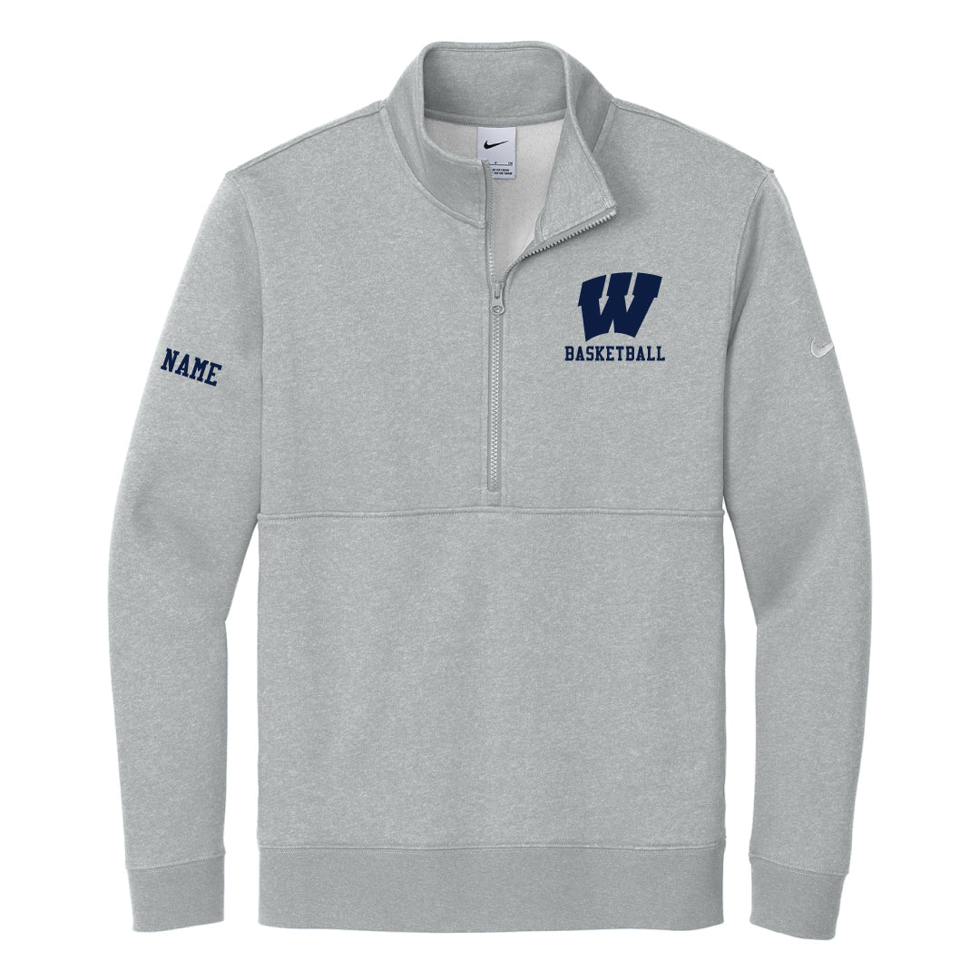 Westport Basketball Nike 1/2 Zip Logowear Westport Basketball Grey Mens XS 