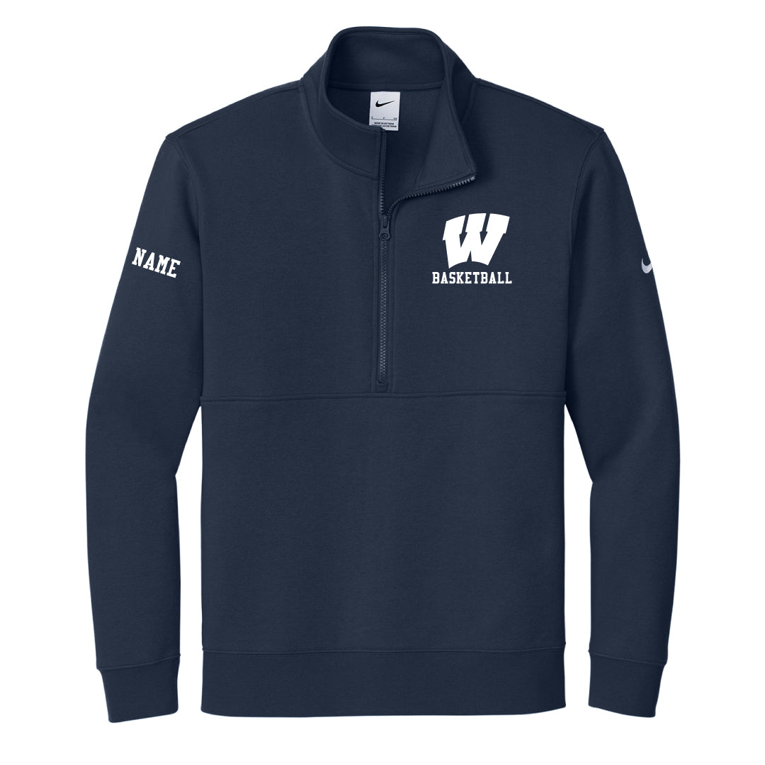 Westport Basketball Nike 1/2 Zip Logowear Westport Basketball Navy Mens XS 