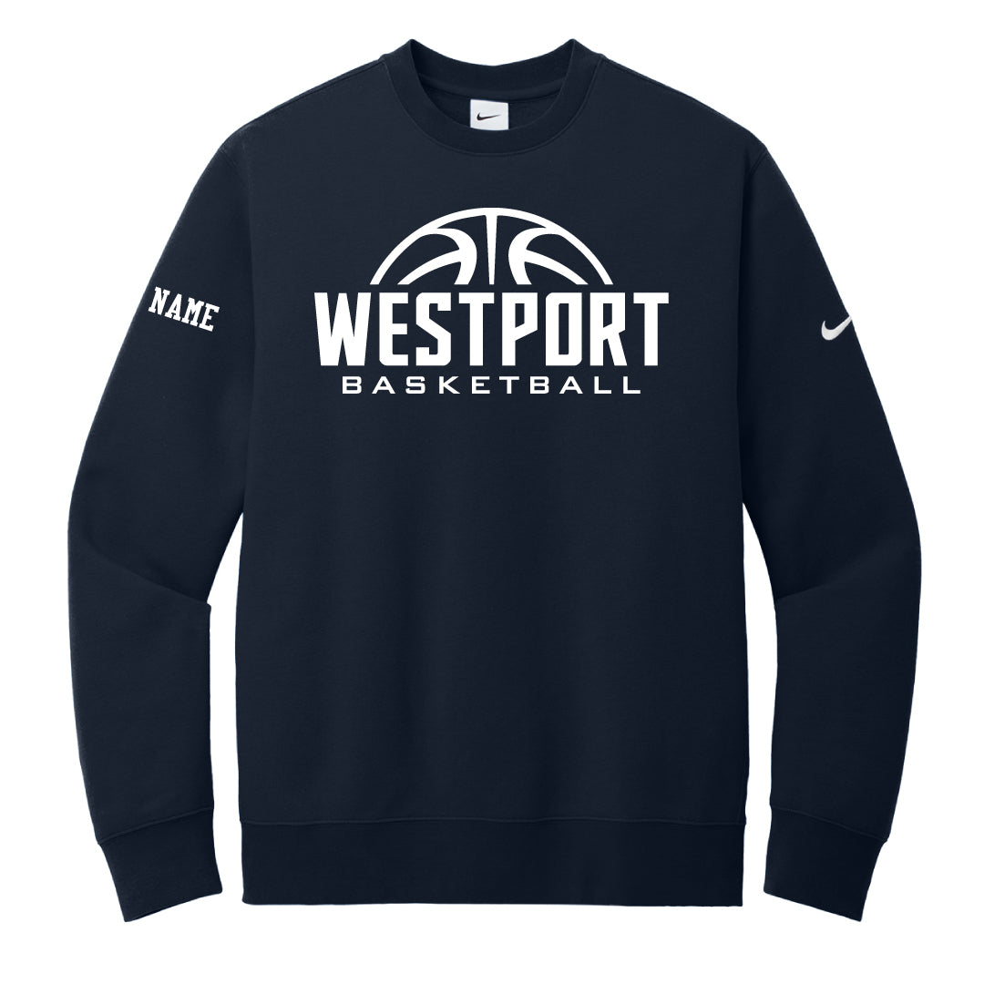 Westport Basketball Nike Crewneck Sweatshirt Logowear Westport Basketball WESTPORT Navy Mens XS