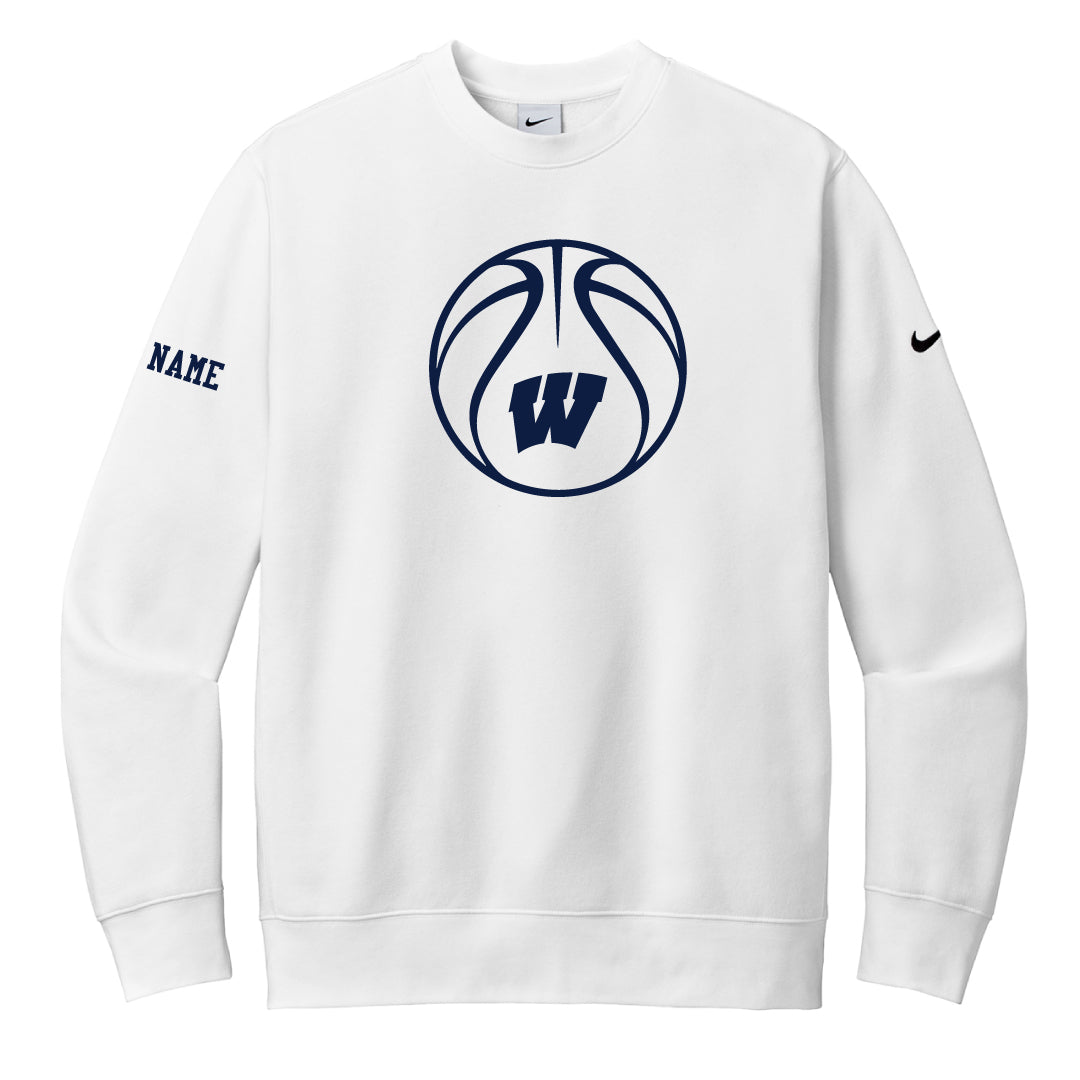 Westport Basketball Nike Crewneck Sweatshirt Logowear Westport Basketball W White Mens XS