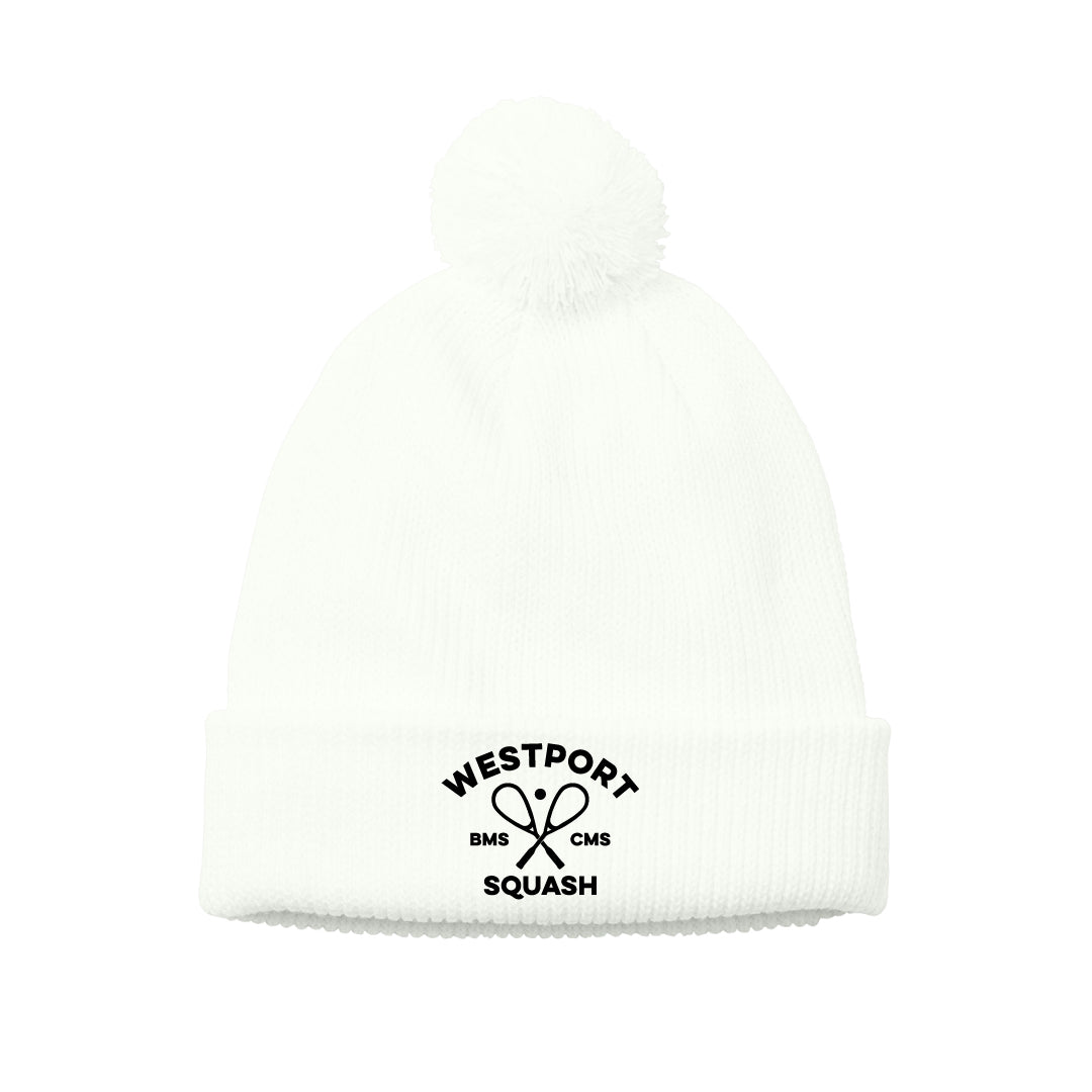 Westport Squash Pom Beanie Logowear Westport Squash Marshmallow  