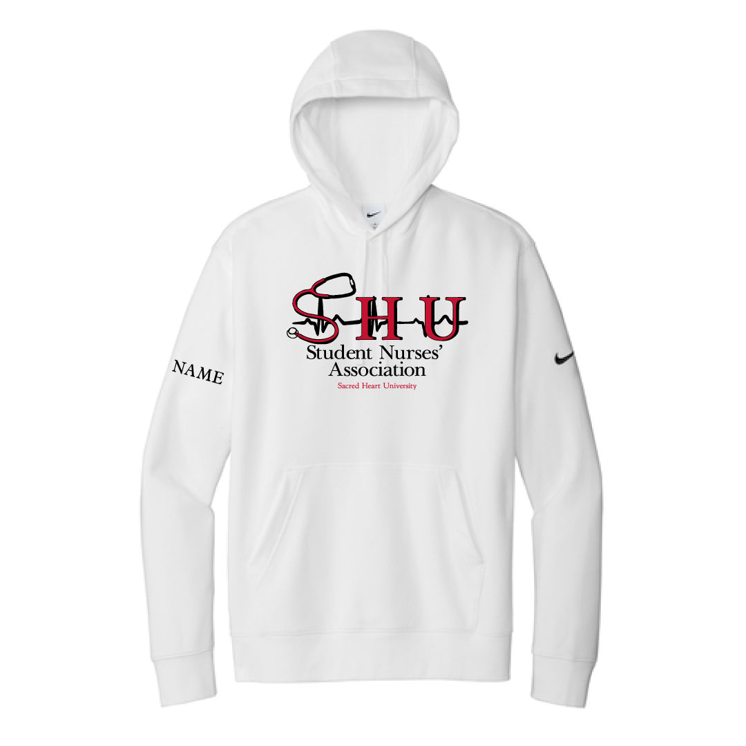 SHU SNA Nike Hooded Sweatshirt Logowear SHU Student Nurses' Association White Adult XS