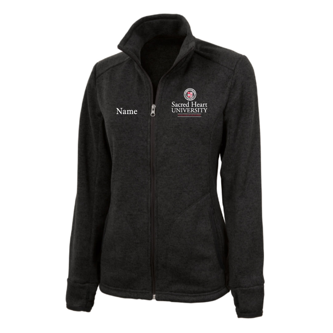 SHU SNA Heathered Full Zip Logowear SHU Student Nurses' Association Black Heather Ladies XS 