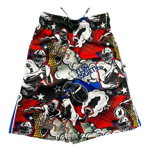 Flow Society Boys Comic Football Attack Short Apparel Flow Society XSmall  