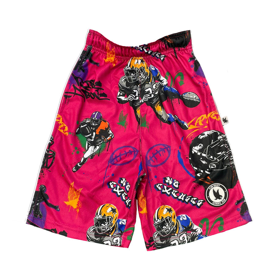 Flow Society Kids Rise Above It Football Graffiti Short Apparel Flow Society XSmall