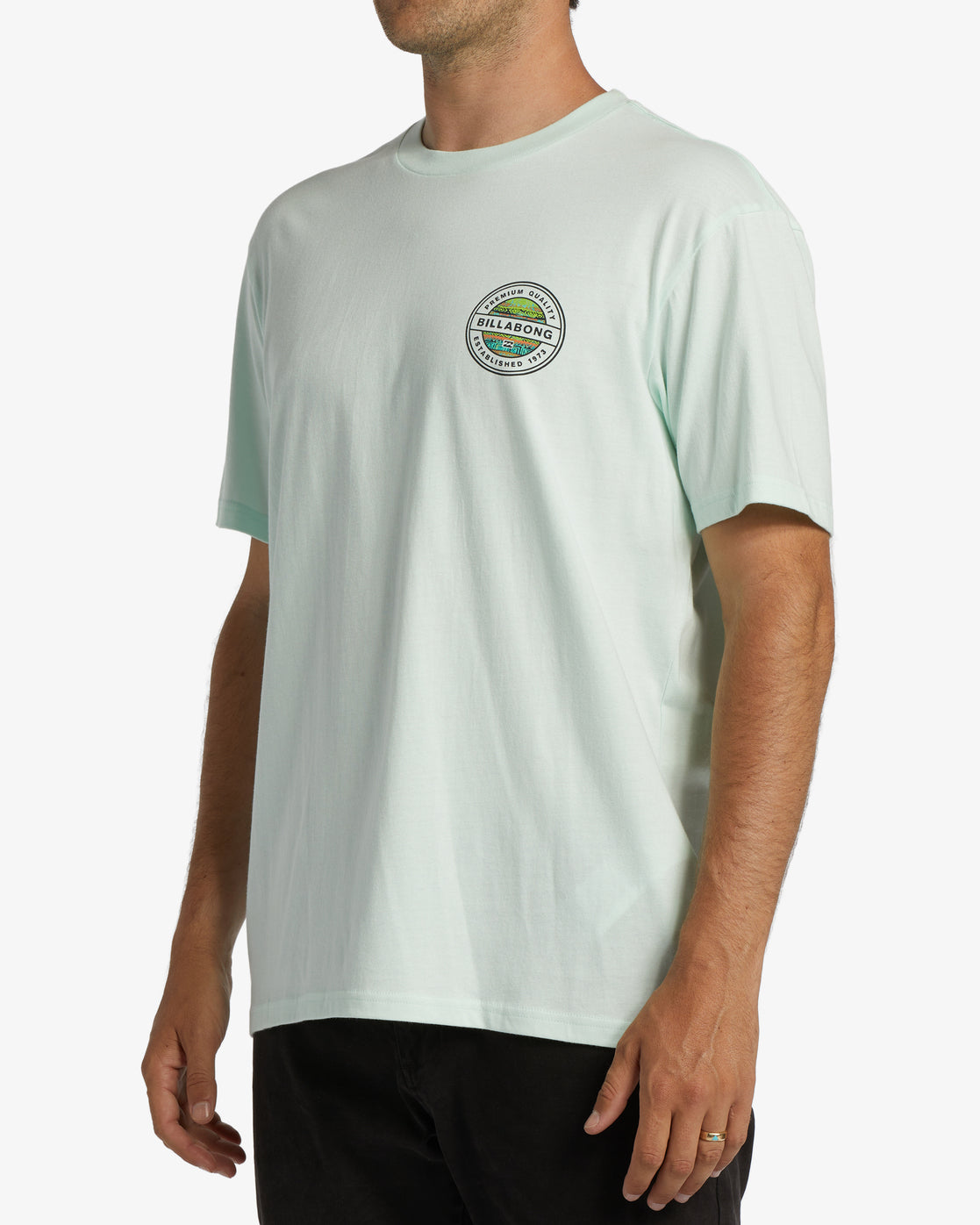 Billabong Mens Rotor Short Sleeve T Shirt Apparel Billabong Seaglass Small 