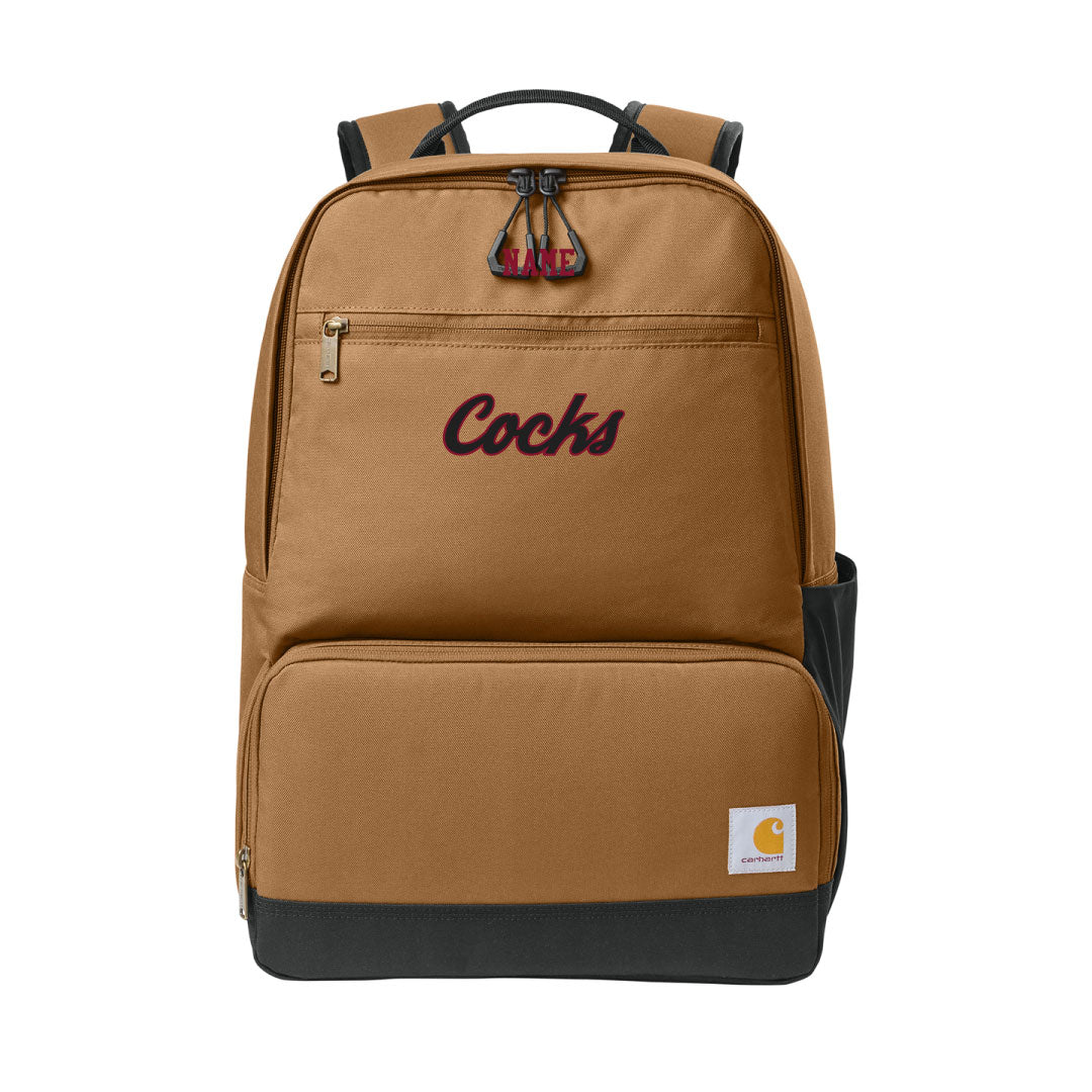 USC Rugby Carhartt® Two-Compartment Cooler Backpack Logowear University of So. Carolina Rugby Black w Red Outline