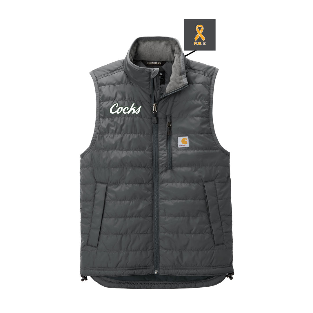 USC Rugby Carhartt® Gilliam Vest Logowear University of So. Carolina Rugby White w Green Outline Mens S