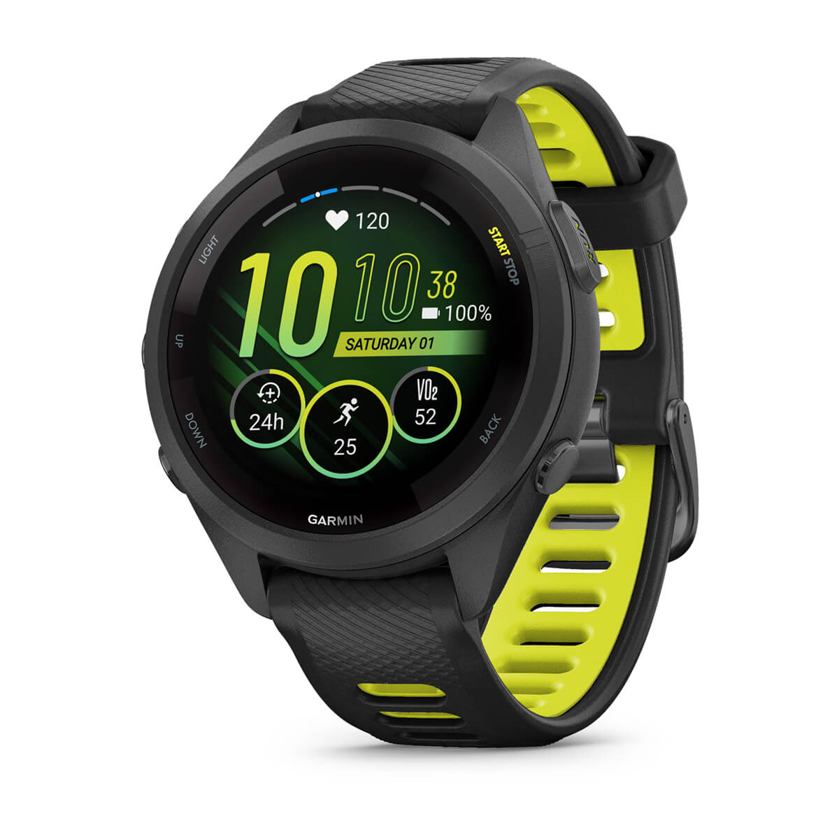 Garmin Forerunner 265 Accessories Garmin Black/Amp Yellow Silicone 46MM