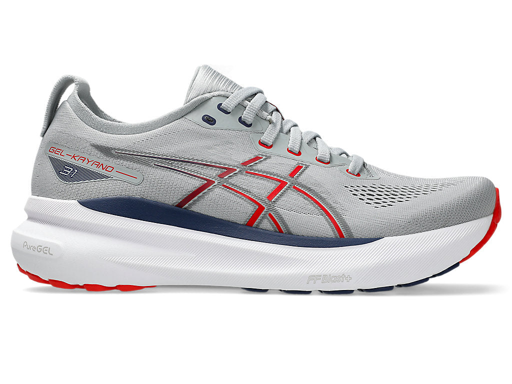 Asics Men's Gel-Kayano 31 Footwear ASICS Piedmont Grey/Fiery Red-021 7.5 Medium-D