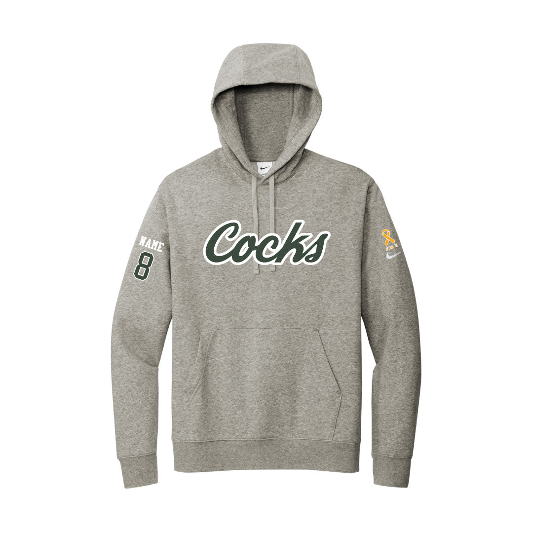 USC Rugby Grey Nike Club Fleece Hoodie Logowear University of So. Carolina Rugby Green w White Outline Mens S