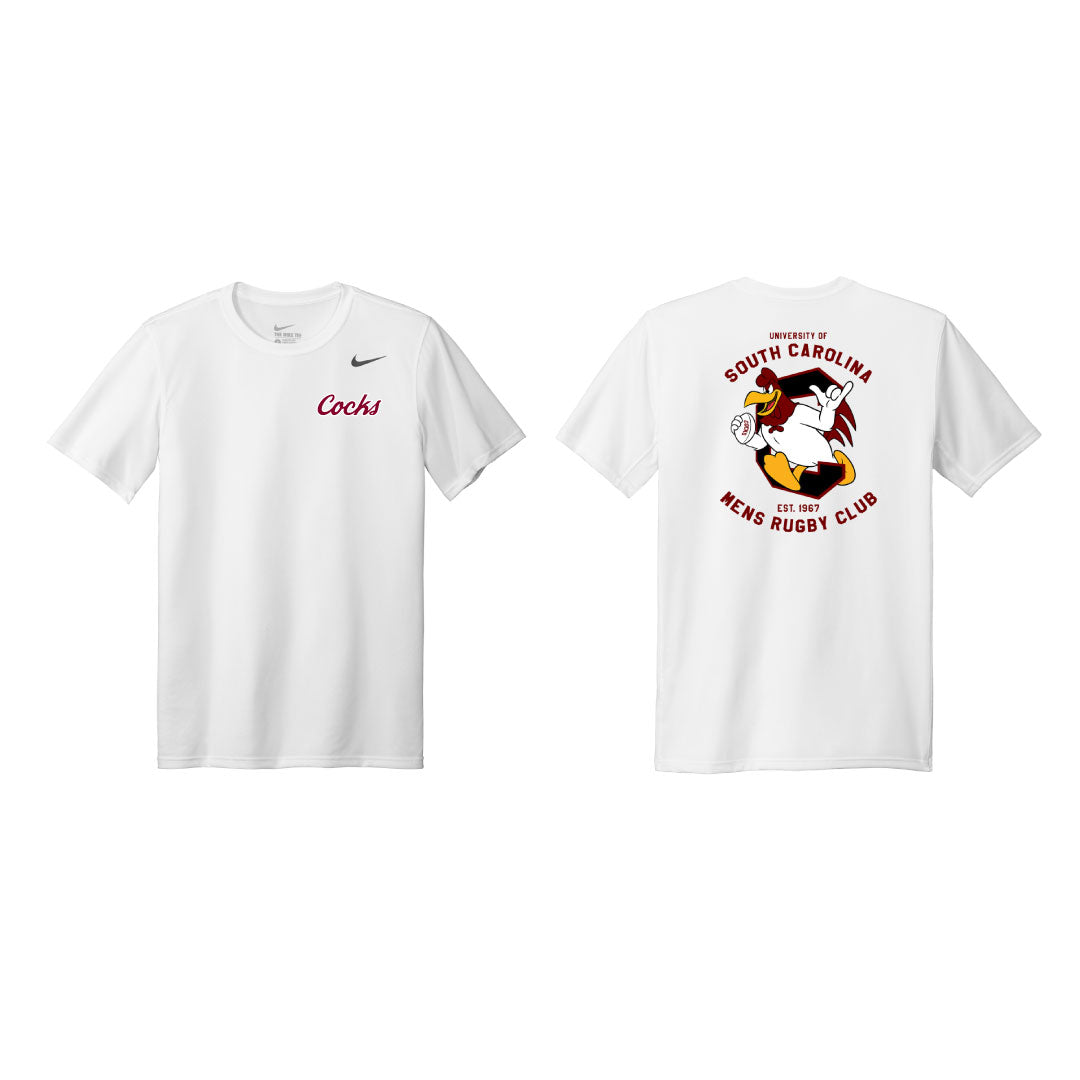 USC Rugby Comfort Colors Tee With Back Print Logowear University of So. Carolina Rugby White Mens S