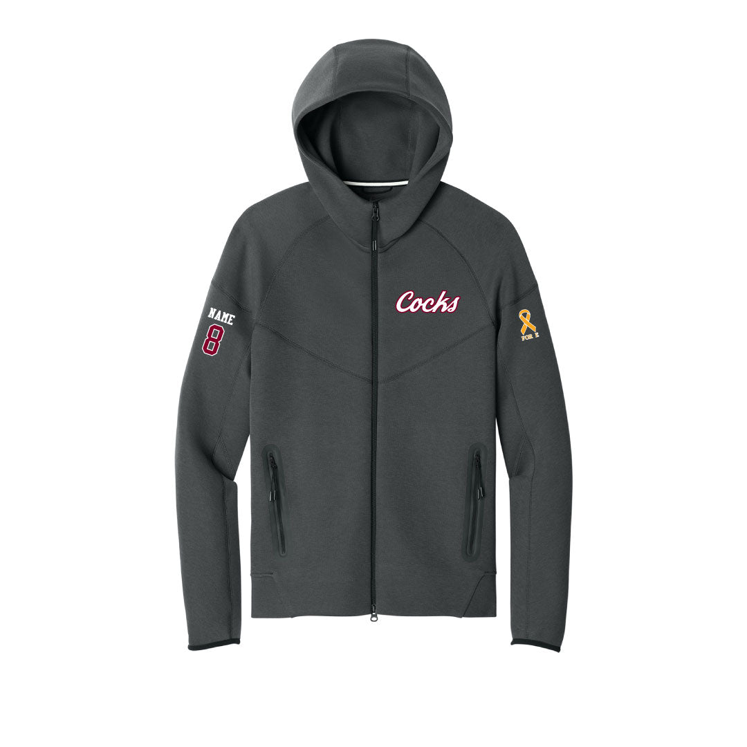 USC Rugby Nike Tech Fleece Full-Zip Hoodie Logowear University of So. Carolina Rugby White w Red Outline Mens S