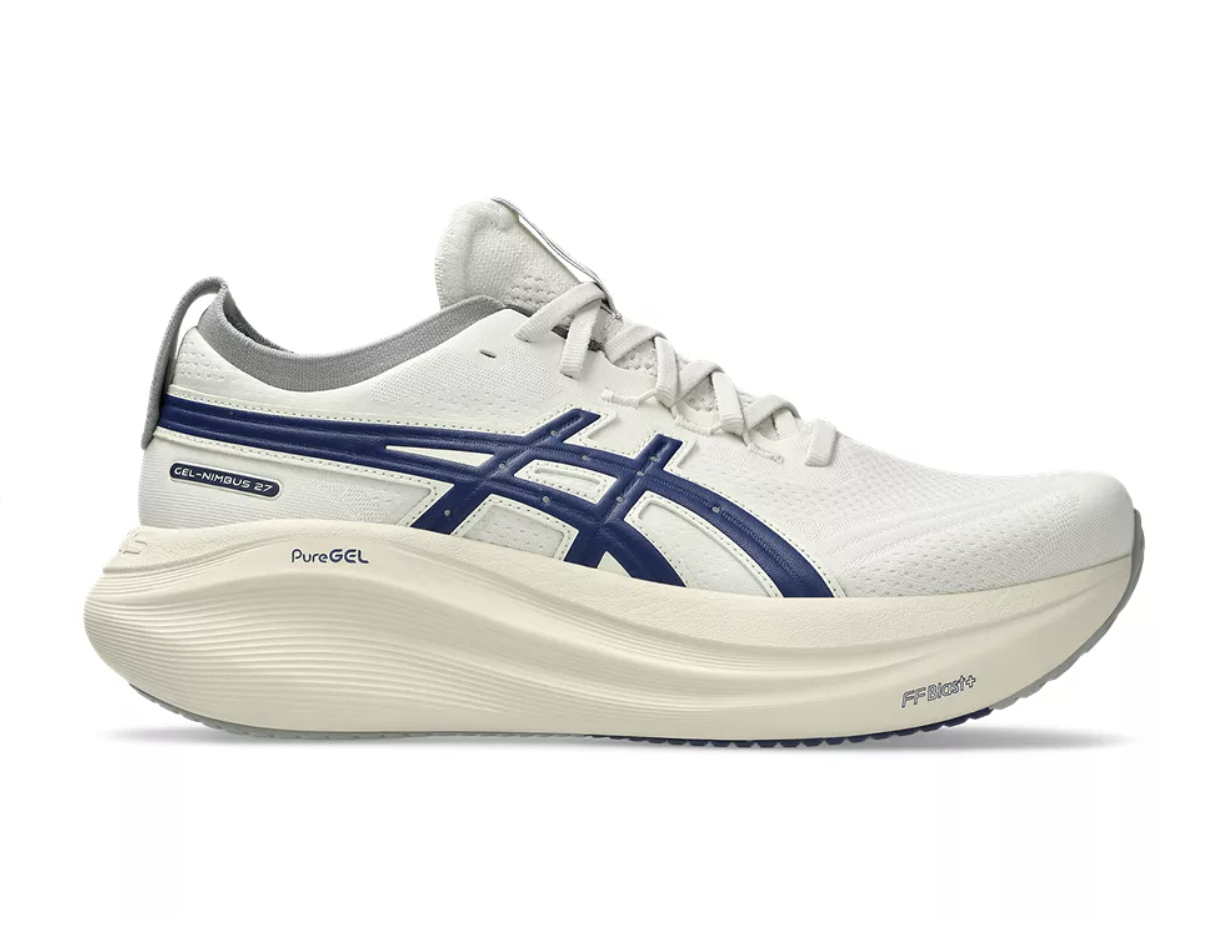 ASICS Men's Gel-Nimbus 27 Footwear ASICS Birch/Indigo Blue-200 7.5 Medium-D