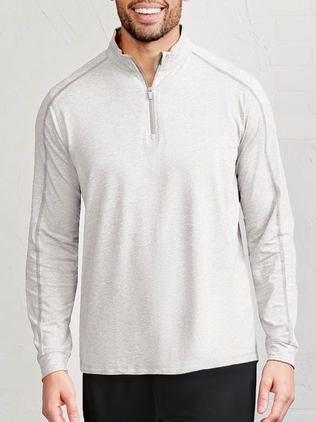Tasc Men's Carrollton Lightweight Quarter Zip Apparel Tasc Marble Heather/Shark Gray Small