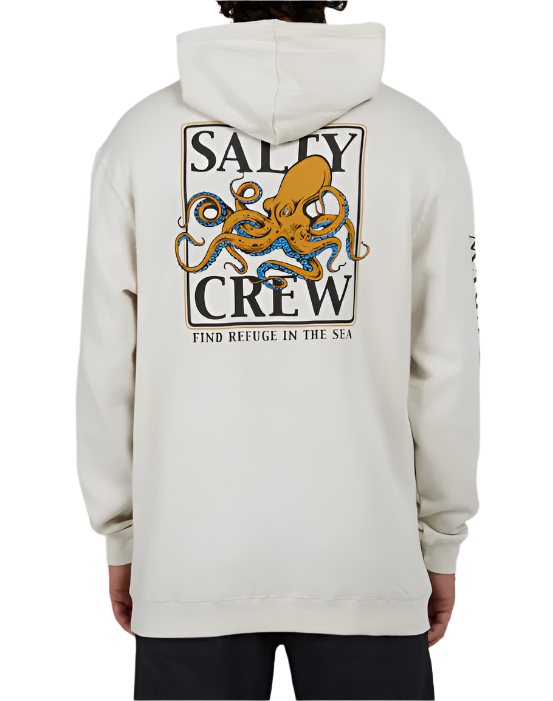 Salty Crew Mens Ink Slinger Hooded Fleece Sweatshirt Apparel Salty Crew Bone Small 