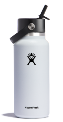 Hydro Flask 32 oz Wide Mouth with Flex Straw Cap Accessories Hydro Flask White  
