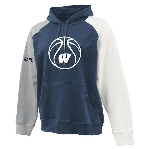 Color Block Hoodie Logowear Westport Basketball Navy Mens XS