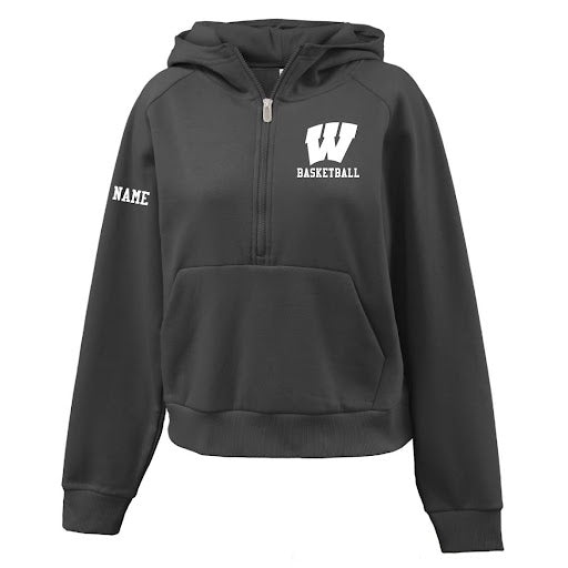 Women's Half Zip Hoodie Logowear Westport Basketball Black Ladies S