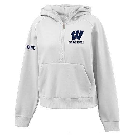Women's Half Zip Hoodie Logowear Westport Basketball White Ladies S