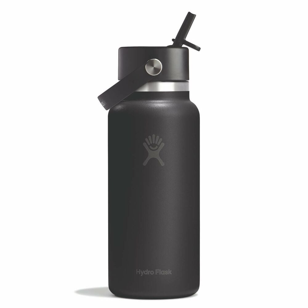 Hydro Flask 32 oz Wide Mouth with Flex Straw Cap Accessories Hydro Flask Tonal Black