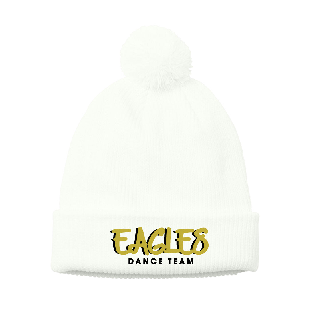 THS Dance Cozy Pom Beanie Logowear Trumbull Dance Team Marshmallow