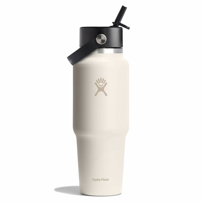 Hydro Flask 32 oz Wide Mouth Travel Bottle with Flex Straw Cap Accessories Hydro Flask Ivory