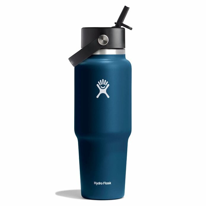 Hydro Flask 32 oz Wide Mouth Travel Bottle with Flex Straw Cap Accessories Hydro Flask Indigo