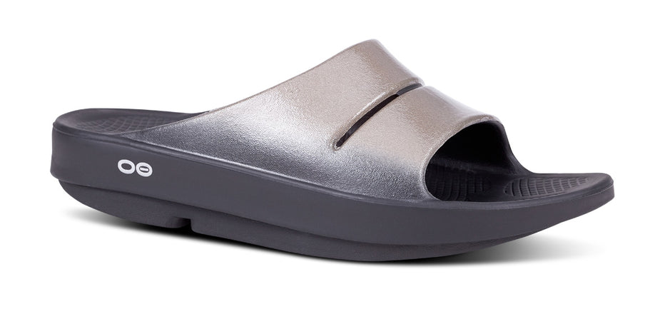 Oofos Womens Ooahh Luxe Slide Footwear OOFOS 7 Latte 