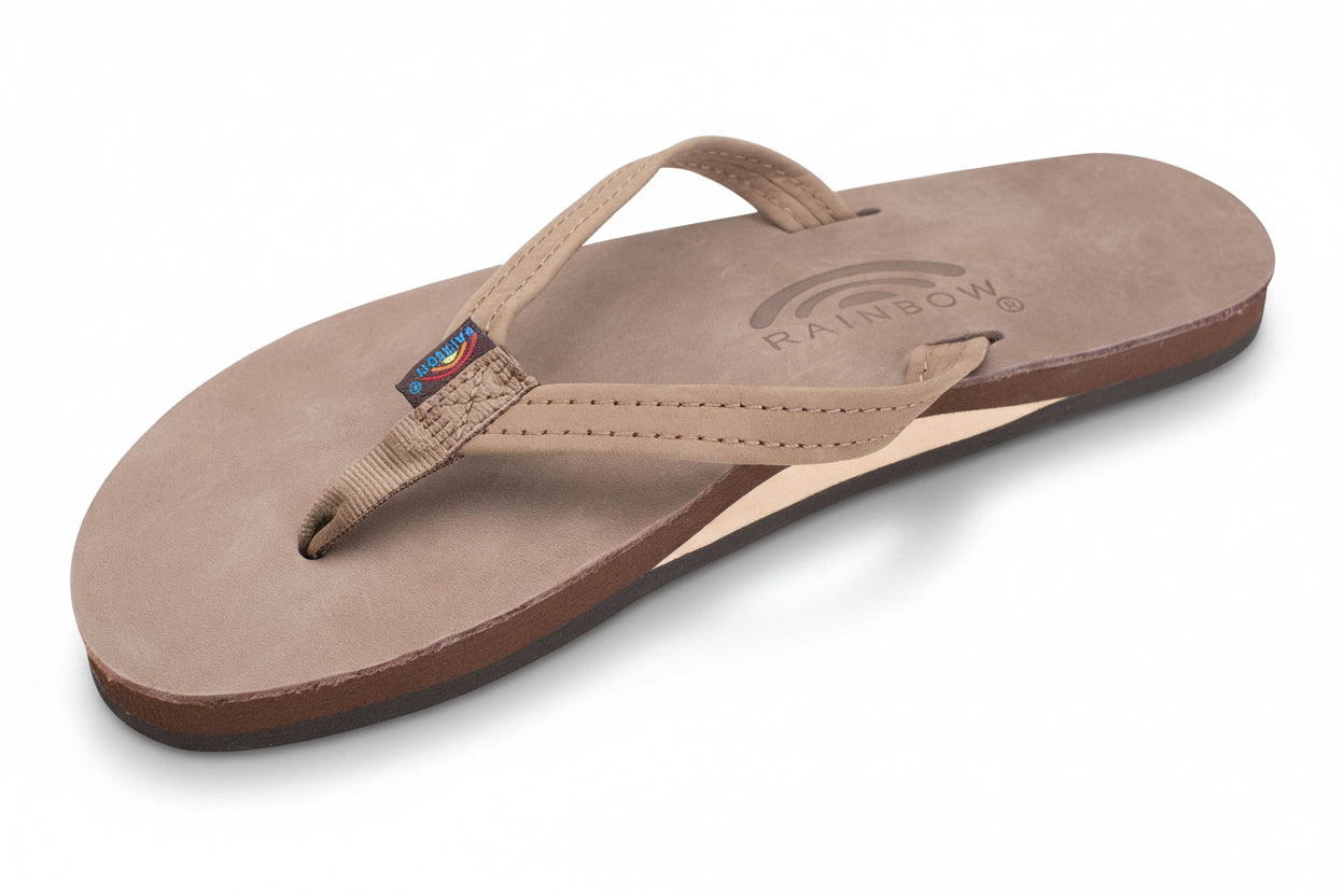 Rainbow Women's Single Layer Thin Strap Sandal Footwear Rainbow Sandals Dark Brown Small 5.5 - 6.5