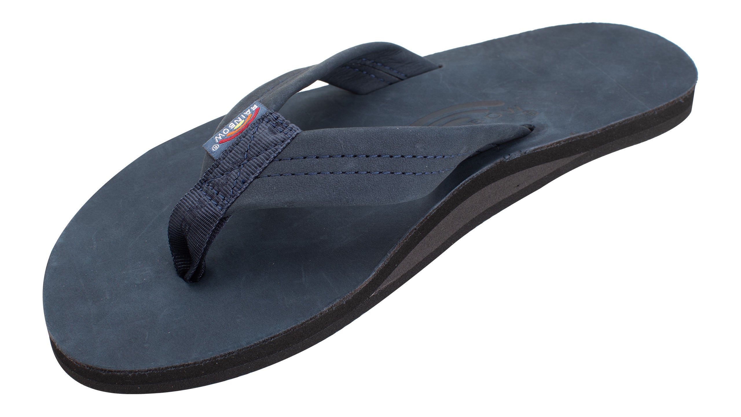 Rainbow Mens Single Layer Thick Strap Sandal Footwear Rainbow Sandals Small 7.5-8.5 Navy 