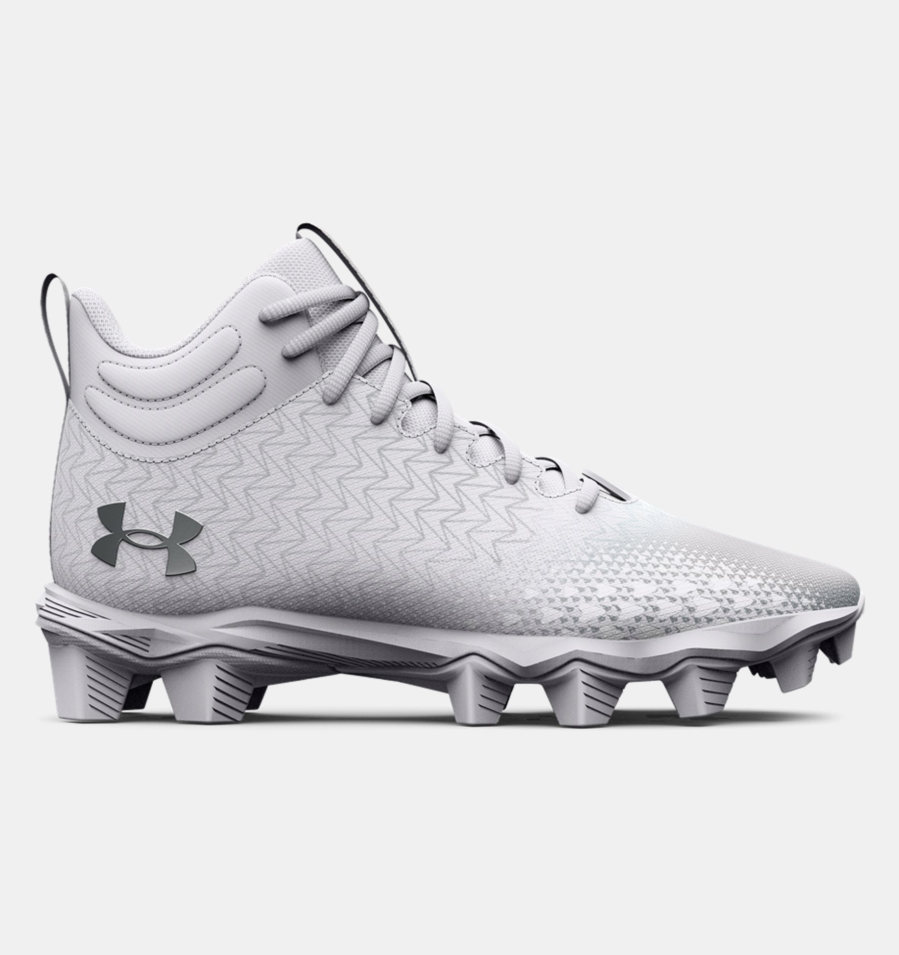 Under Armour Mens Spotlight Fran 3 0 Rm Footwear Under Armour 6.5 White/Metallic Silver-100 