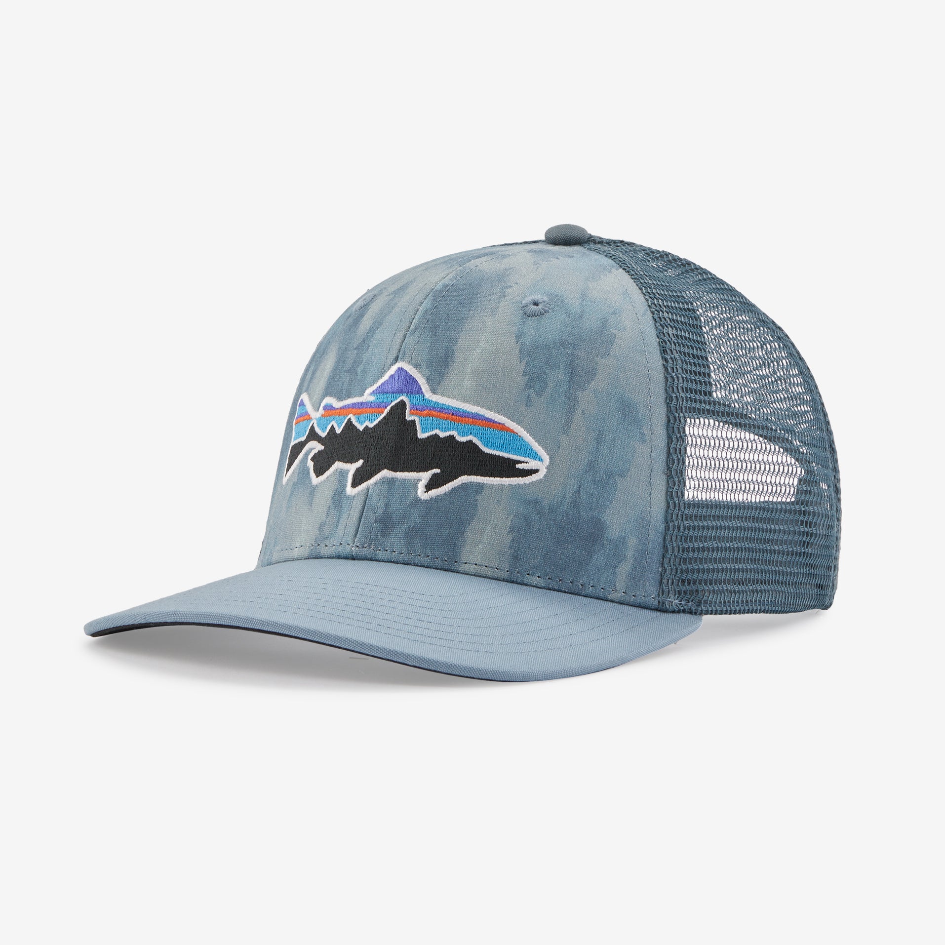 Patagonia Fitz Roy  Trout Trucker Hat Accessories Patagonia Agave Small: Light Plume Grey-ASLP  