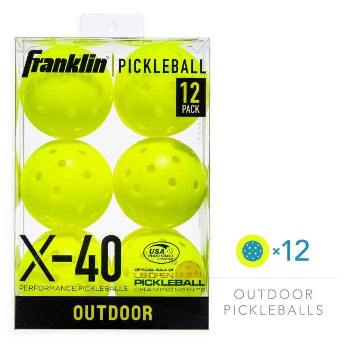 Franklin Pickleball X-40 Outdoor 12-Pack Equipment FRANKLIN SPORTS INC. Optic  